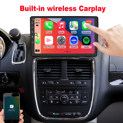 Dodge Grand Caravan Radio upgrade 2011-2020 CarPlay Stereo Screen - Topdisplay 2011 2012 2013 2014 2015 2016 2017 2018 2019 2020 Replacement Headunit Apple Android Auto Accessories Pantalla Estéreo 