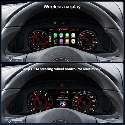 For Volkswagen Multivan T5 2012-2019 Digital Instrument Cluster, 10.25-inch QLED Screen, Multiple UI, Wireless CarPlay, Direct OEM Replacement