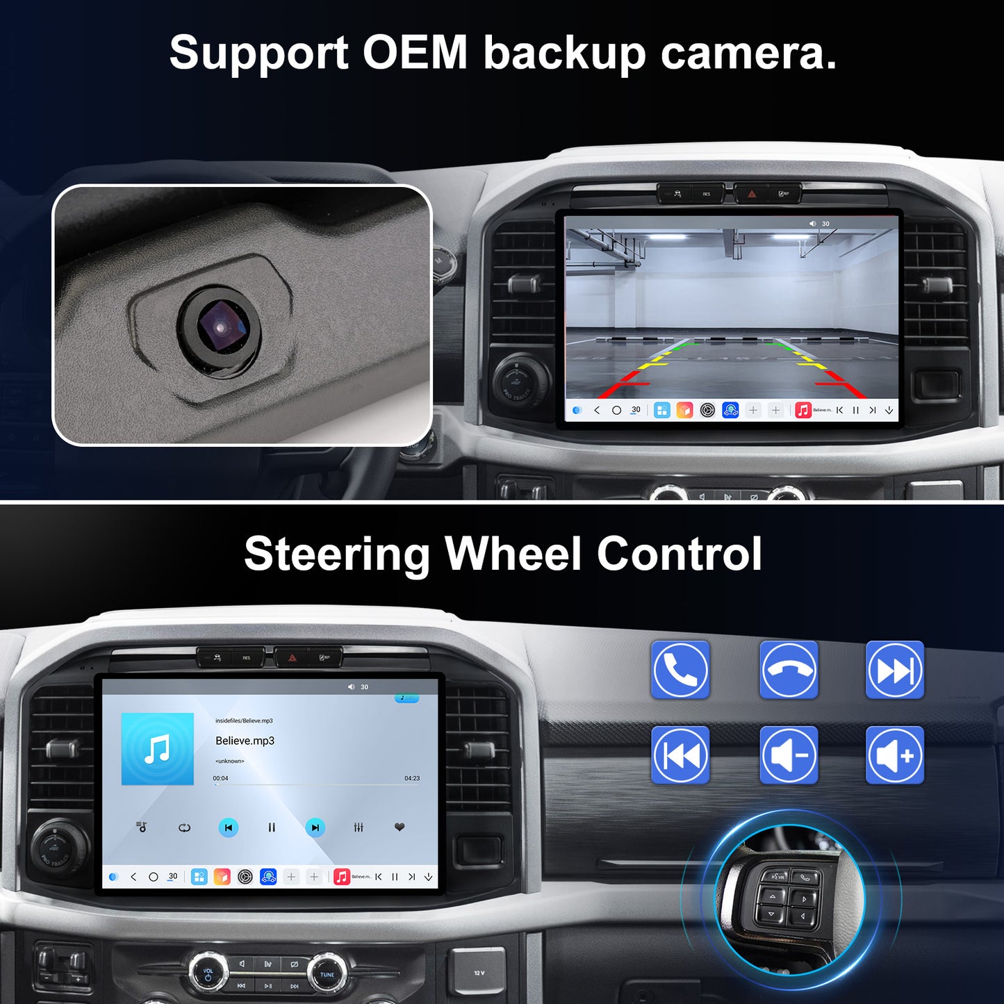 Ford F150 Touch Screen upgrade 2021-2023 CarPlay Stereo - Topdisplay 2021 2022 2023 F150 Upgrade Headunit Radio Apple Carplay Android Auto Accessories Pantalla Estéreo