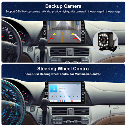 Honda Odyssey Radio upgrade 2004-2010 CarPlay Stereo Screen-Topdisplay 2004 2005 2006 2007 2008 2009 2010 Replacement Headunit Apple Android Auto Accessories Pantalla Estéreo 