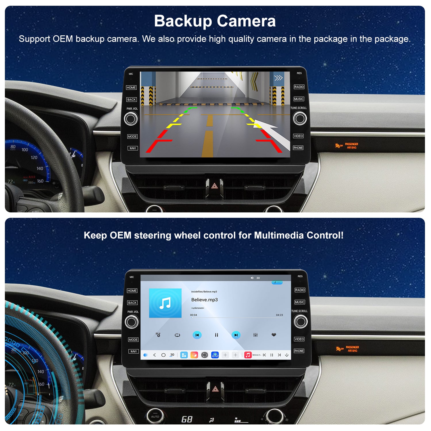 Toyota Corolla 2020 2021 2022 Car Touch screen Replacement