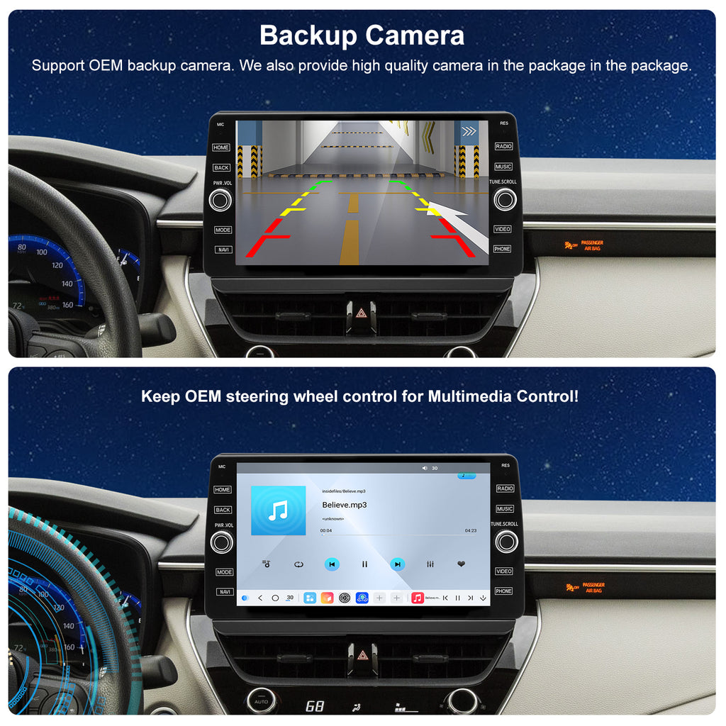 For Toyota Corolla 2020-2022 Radio upgrade,10.2-inch QLED 8-Core CPU,touch screen Stereo,Wireless CarPlay & Android Auto,keep OEM Controls
