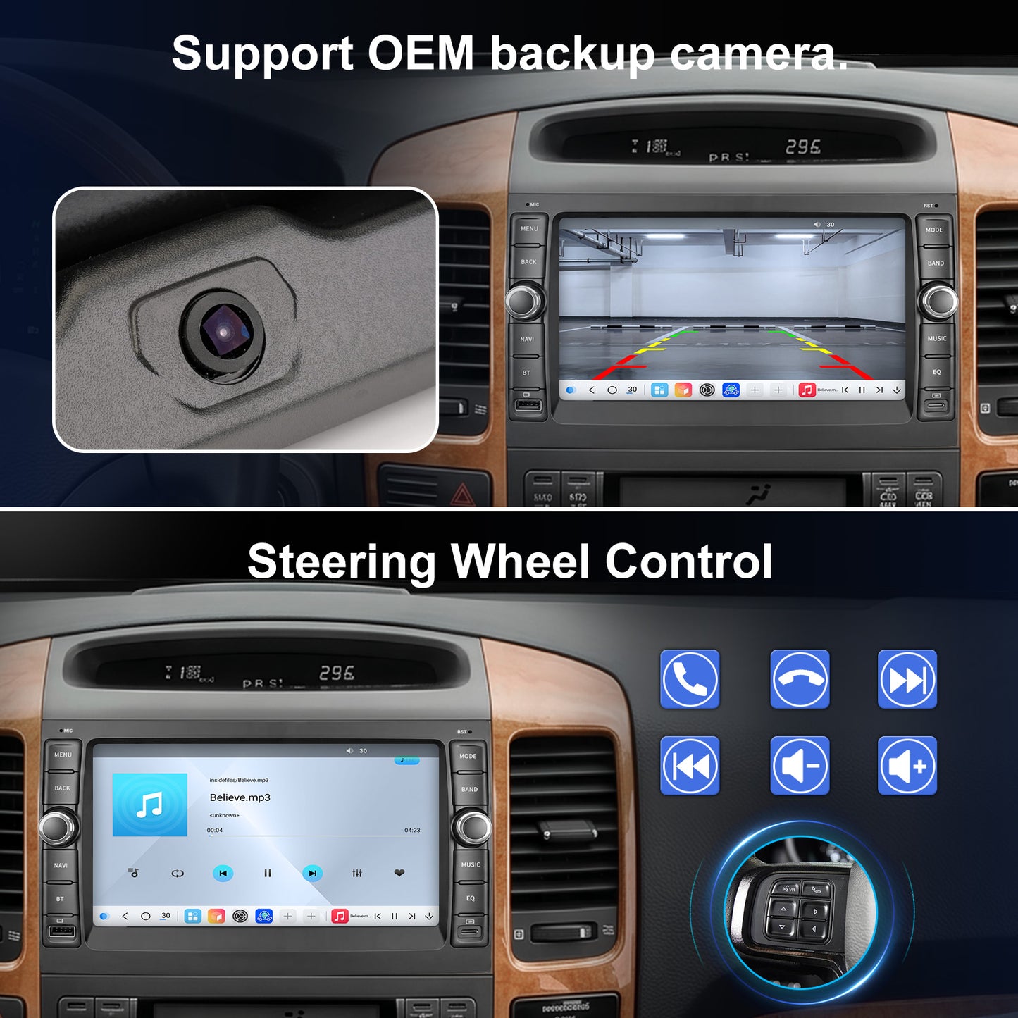 Ford Lexus GX470 Radio upgrade 2002-2009 CarPlay Stereo Screen - Topdisplay 2002 2003 2004 2005 2006 2007 2008 2009 Lexus Replacement Headunit Apple Android Auto Accessories Pantalla Estéreo
