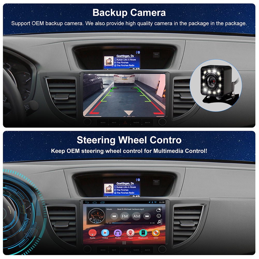 Honda CRV Radio upgrade 2012-2016 CarPlay Stereo Screen - Topdisplay 2012 2013 2014 2015 2016 Replacement Headunit Apple Android Auto Accessories Pantalla Estéreo