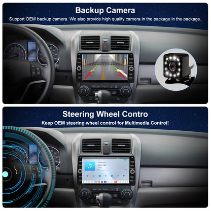 For Honda CRV 2007-2011 Radio upgrade,10.2-inch QLED 8-Core CPU,touch screen Stereo,Wireless CarPlay & Android Auto,keep OEM Controls