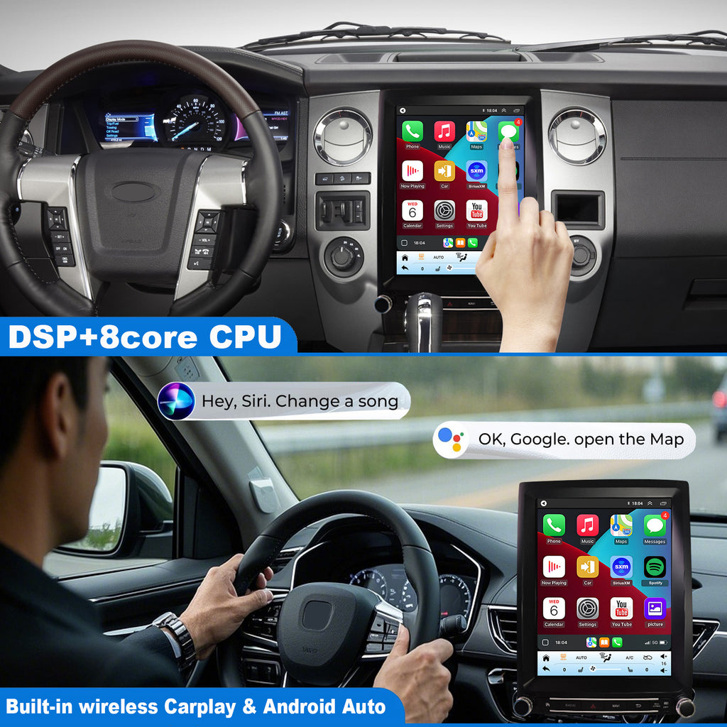 for Ford Expedition 2015-2017 Radio upgrade,12.1-inch QLED 8-Core CPU,touch screen Stereo,Wireless CarPlay & Android Auto,Free camera