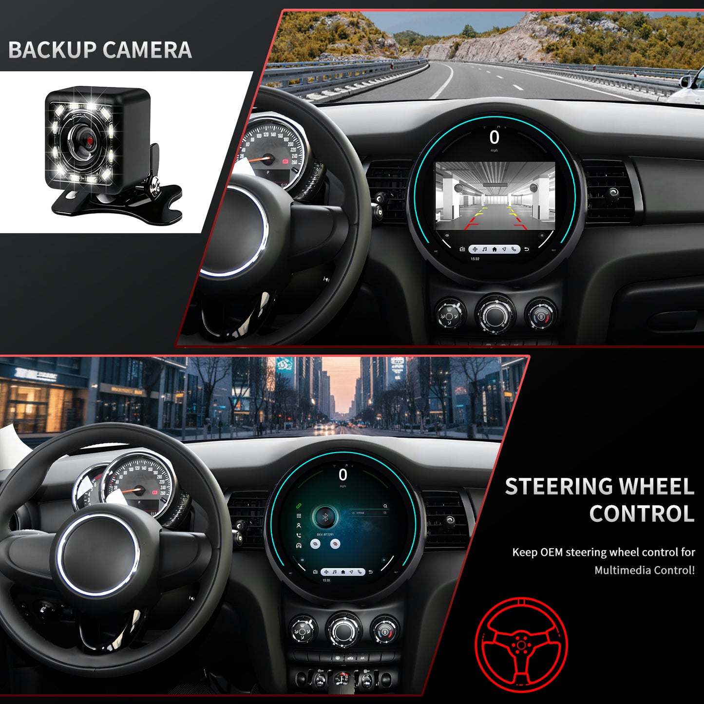 BMW MINI Radio upgrade 2014-2016 CarPlay Stereo Screen - Topdisplay 2014 2015 2016 Replacement Headunit Apple Android Auto Accessories Pantalla Estéreo