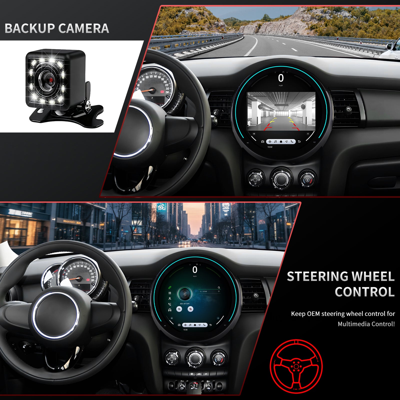 BMW MINI Radio upgrade 2014-2016 CarPlay Stereo Screen - Topdisplay 2014 2015 2016 Replacement Headunit Apple Android Auto Accessories Pantalla Estéreo