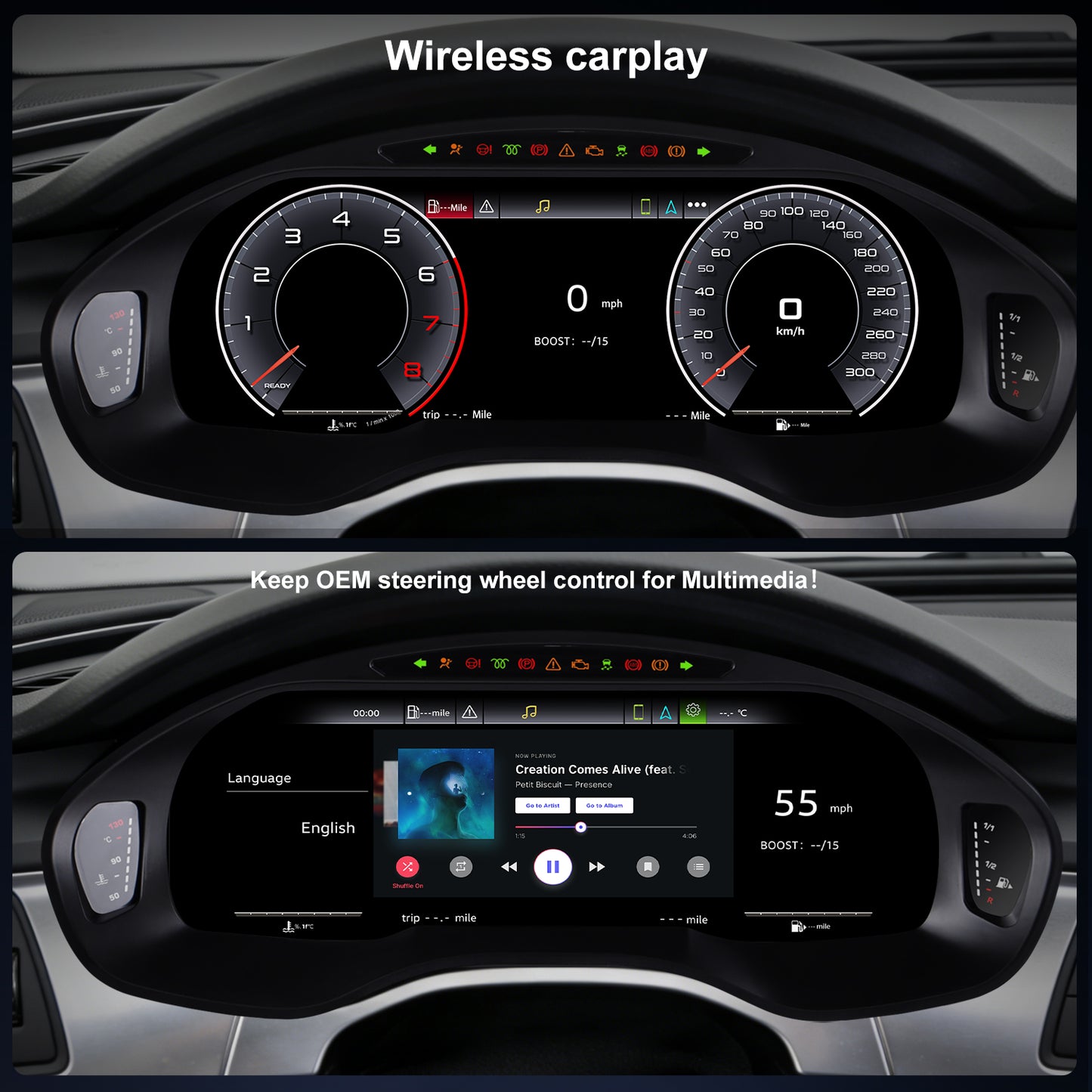 Audi A7 Digital Instrument Cluster 2013-2018 | 12.3" QLED - Topdisplay 2013 / 2014 / 2015 / 2016 / 2017 / 2018