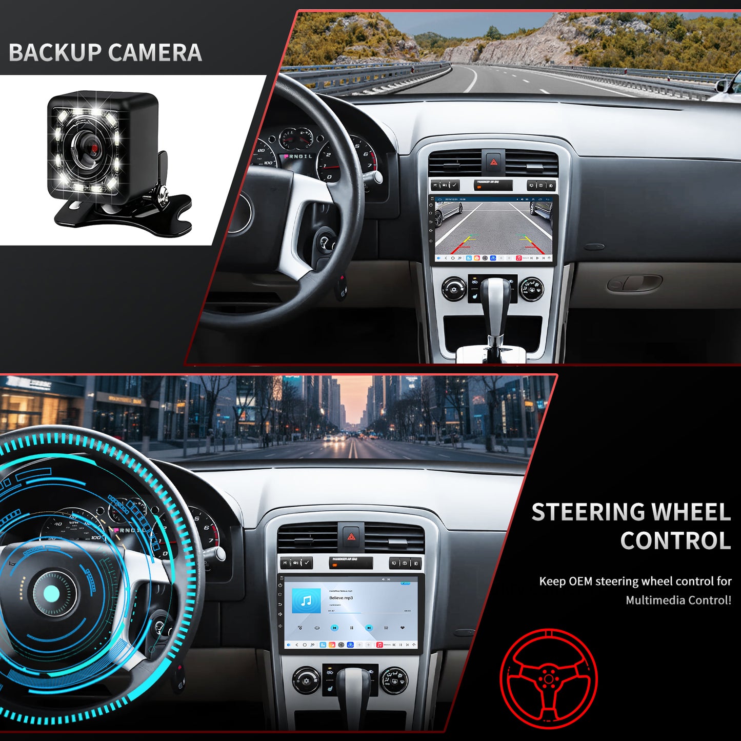 Chevy Equinox Radio upgrade 2005-2009 CarPlay Stereo Screen-Topdisplay 2005 2006 2007 2008 2009 Chevrolet Replacement