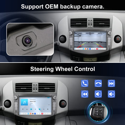 Toyota RAV4 radio 2006-2012 Upgrade CarPlay Screen- Topdisplay 2006 2007 2008 2009 2010 2011 2012 Toyota RAV4 Upgrade Stereo Headunit Apple Carplay Android Auto Pantalla Estéreo