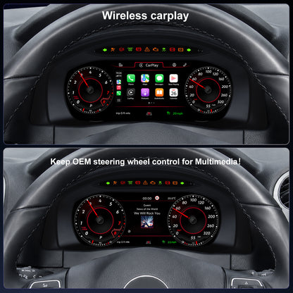 For Volkswagen Tiguan 2010-2017 Digital Instrument Cluster, 10.25-inch QLED Screen, Multiple UI, Wireless CarPlay, Direct OEM Replacement