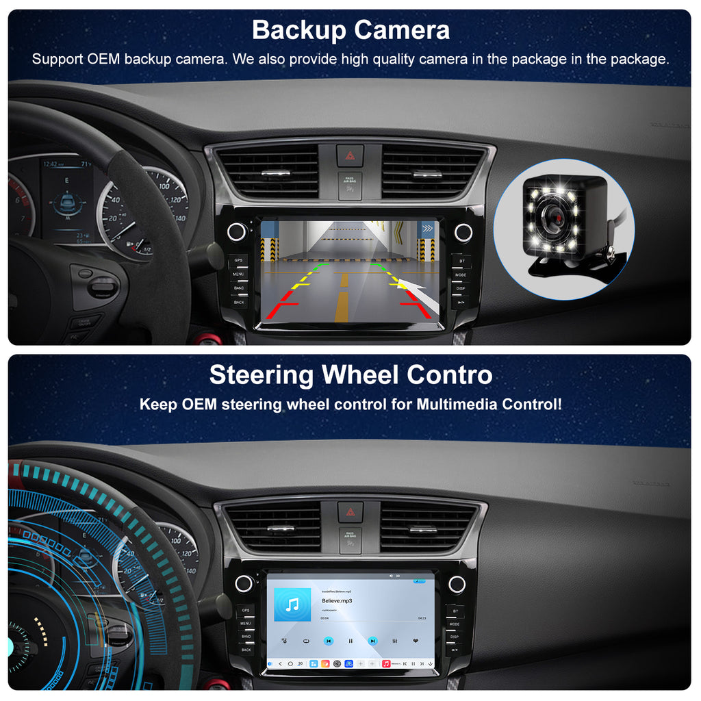 For Nissan Sentra 2013-2019 Radio upgrade,9-inch QLED 8-Core CPU,touch screen Stereo,Wireless CarPlay & Android Auto,keep OEM Controls