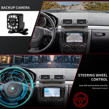 Mazda 3 radio 2003-2009 Upgrade CarPlay Screen- Topdisplay 2003 2004 2005 2006 2007 2008 2009 Mazda 3 Replacement Stereo Headunit Apple Carplay Android Auto Pantalla Estéreo