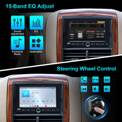 For Ford Explorer 2006-2010 Radio upgrade, 7-inch QLED 8-Core CPU, touch screen Stereo with Knob, Wireless CarPlay & Android Auto, Free camera