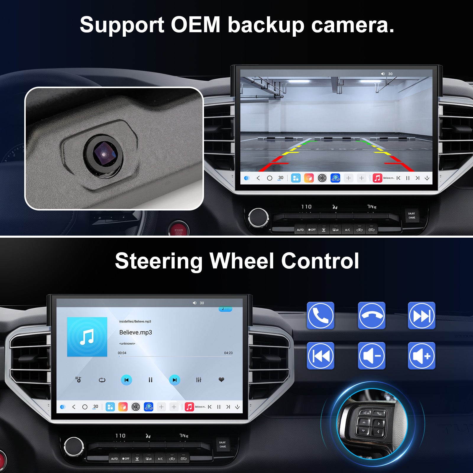 Toyota Tundra radio 2022-2026 Upgrade CarPlay Screen- Topdisplay 2022 2023 2024 2025 2026 Toyota Tundra Upgrade Stereo Headunit Apple Carplay Android Auto Pantalla Estéreo