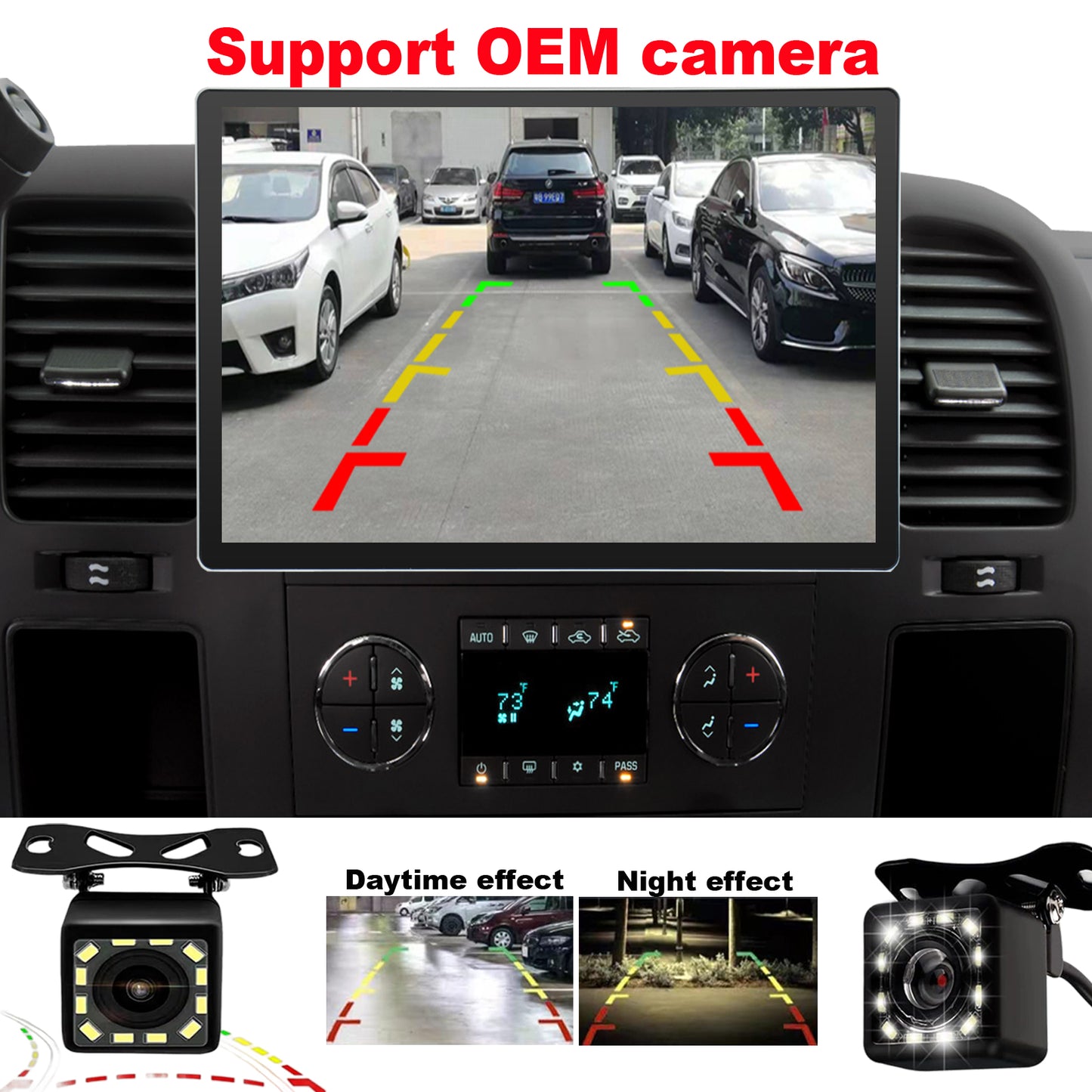 For Chevrolet Chevy Silverado 1500/2500/3500 2007-2013 Radio upgrade,12.95-inch QLED  8-Core CPU,touch screen Stereo,Wireless CarPlay & Android Auto,keep OEM Controls