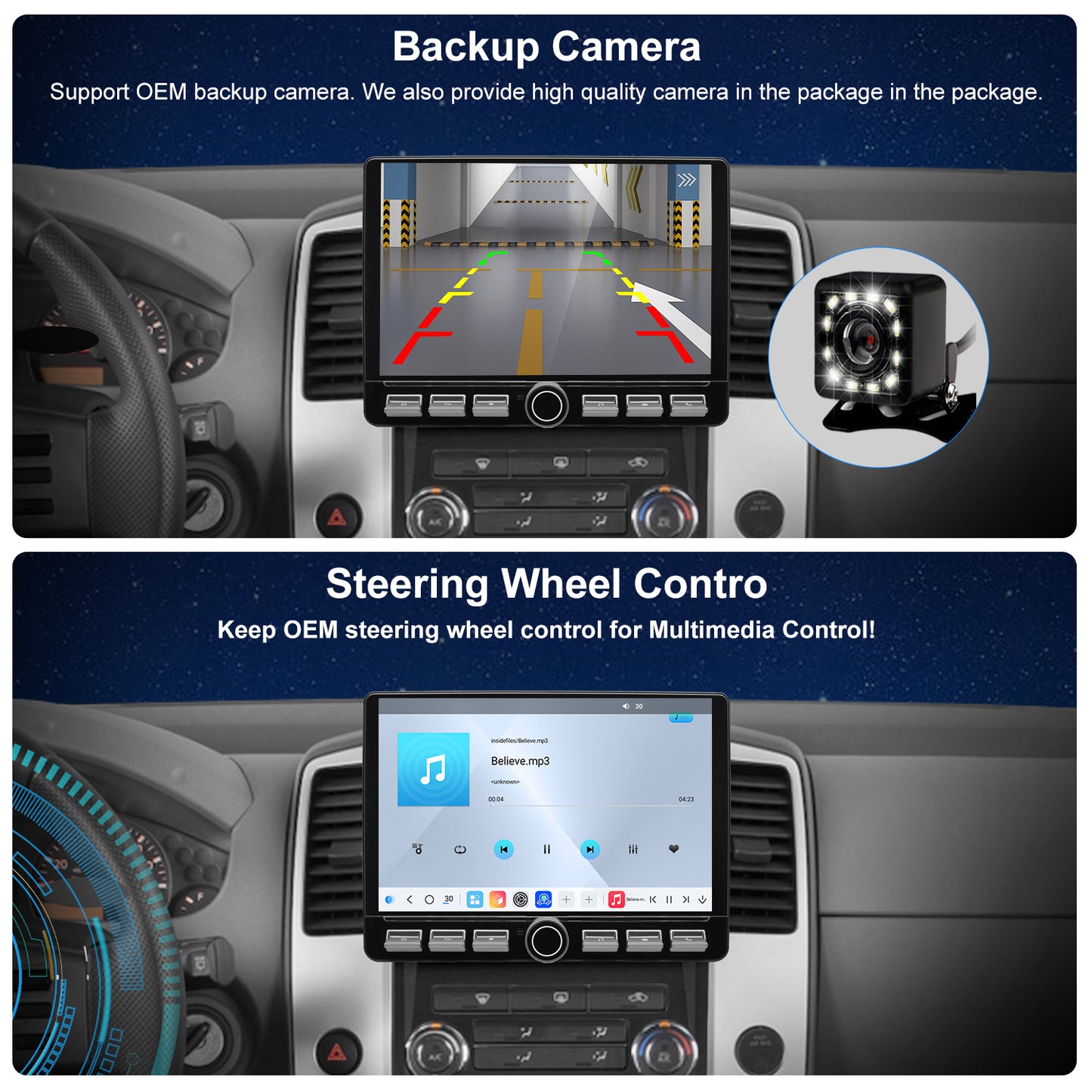 For Nissan Xterra 2009-2012 Radio upgrade,10.2-inch QLED 8-Core CPU,touch screen Stereo,Wireless CarPlay & Android Auto,keep OEM Controls