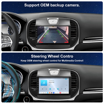For Chrysler 300C 2015-2023 Radio upgrade, 9-inch QLED 8-Core CPU, touch screen Stereo, Wireless CarPlay & Android Auto