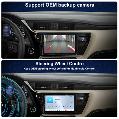 For Toyota Corolla 2017-2019 Radio upgrade,9-inch QLED 8-Core CPU,touch screen Stereo,Wireless CarPlay & Android Auto,keep OEM Controls