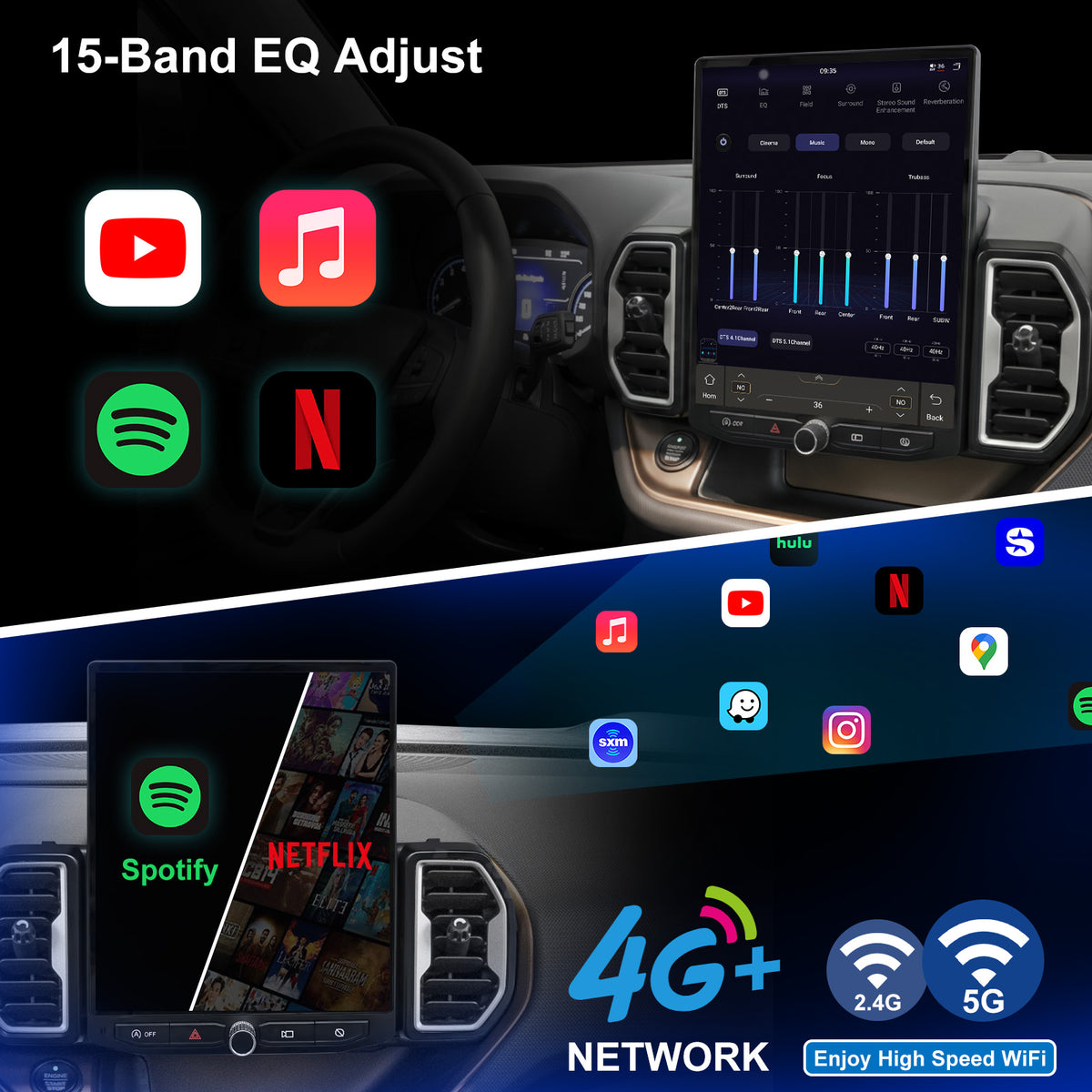 Ford Bronco Sport Radio upgrade 2021-2024 CarPlay Stereo - Topdisplay 2021 2022 2023 2024 Upgrade Touch Screen Headunit Apple Carplay Android Auto Accessories Estéreo Pantalla