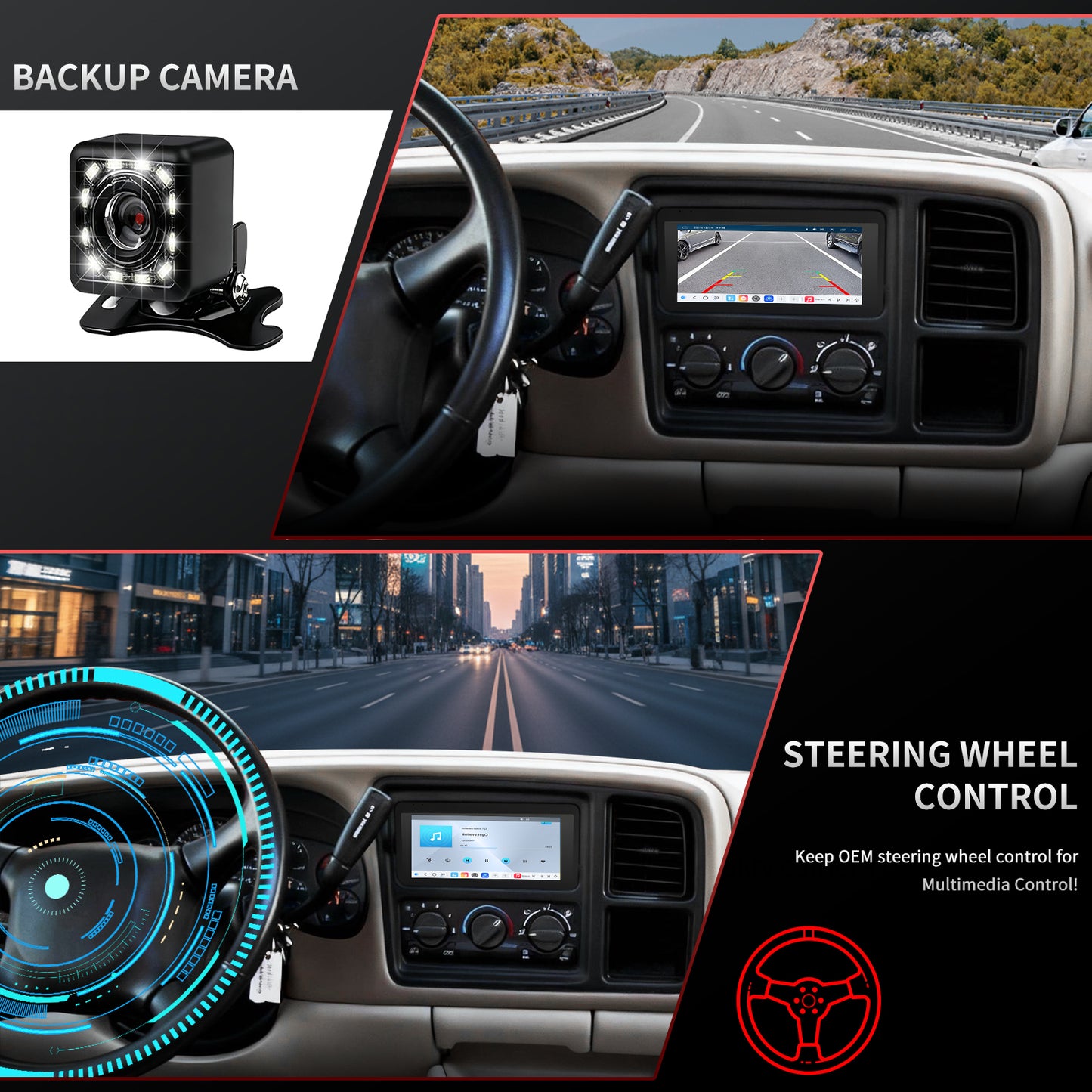 Chevy Express Radio upgrade 1998-2002 CarPlay Stereo Screen-Topdisplay 1998 1999 2000 2001 2002 Chevrolet Replacement