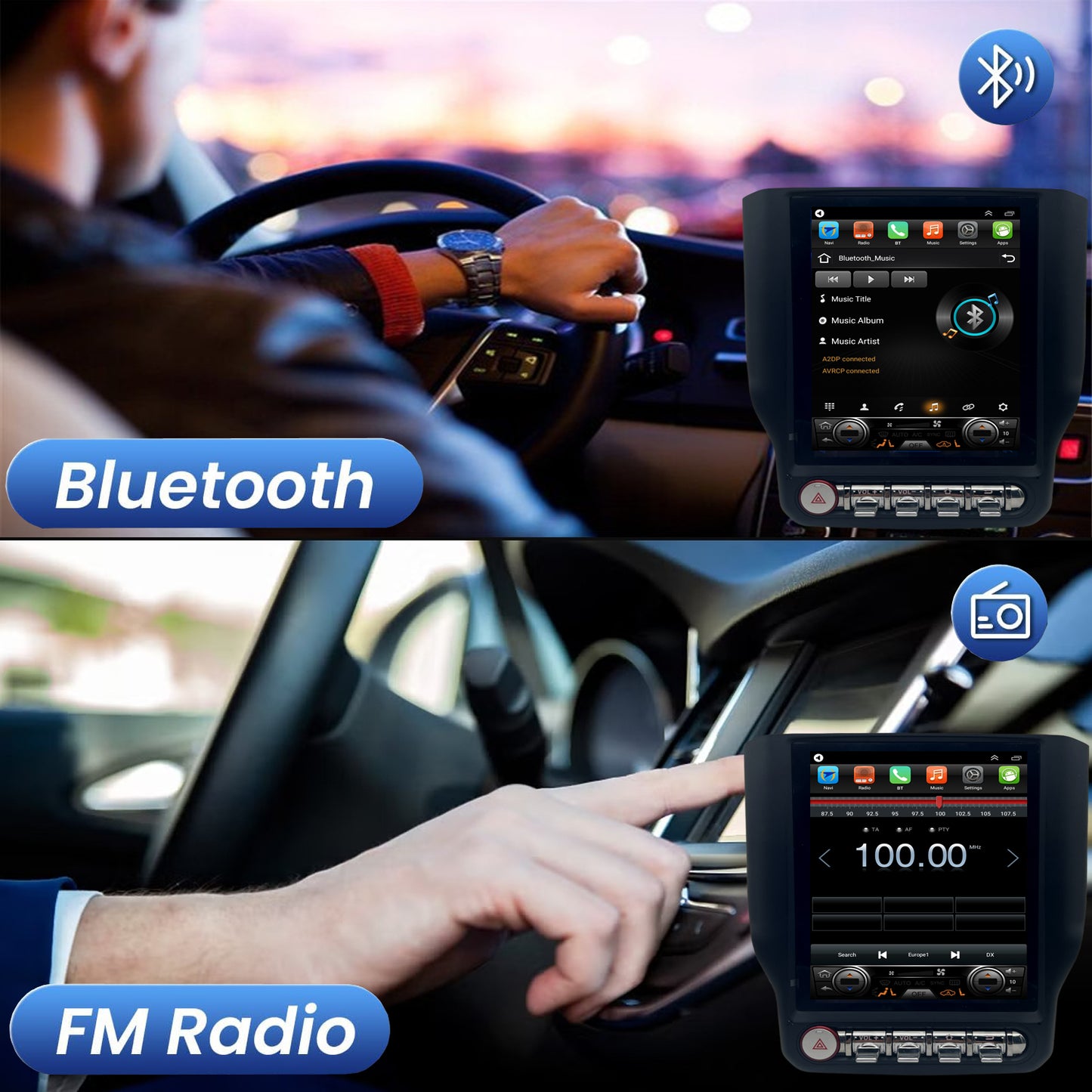 Dodge RAM 1500/2500/3500 Radio upgrade 2019-2023 CarPlay Stereo Screen - Topdisplay 2019 2020 2021 2022 2023 Replacement Headunit Apple Android Auto Accessories Pantalla Estéreo