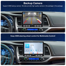 Load image into Gallery viewer, For Toyota Highlander 2014-2019 Radio upgrade,10.2-inch QLED 8-Core CPU,touch screen Stereo,Wireless CarPlay &amp; Android Auto,keep OEM Controls