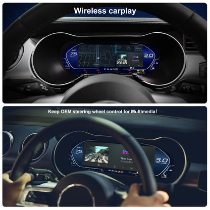 For Ford Mustang 2015-2023 Digital Instrument Cluster,12.3-inch QLED Screen Multiple UI,Wireless carplay,Direct OEM Replacement