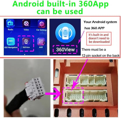 360-Degree Panoramic Camera System for Android, 3D 1080P, with Mounting Accessories and Video Cables