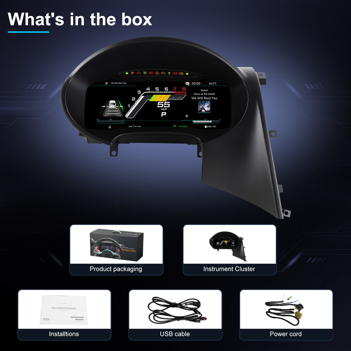 For Volkswagen SEAT Leon 2009-2012 Digital Instrument Cluster, 12.3-inch QLED Screen, Multiple UI, Wireless CarPlay, Direct OEM Replacement