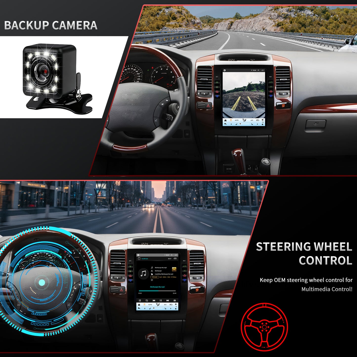 For Lexus GX470 2002-2009 Radio upgrade, 9.7-inch QLED 8-Core CPU,touch screen Stereo,Wireless CarPlay & Android Auto,Free camera