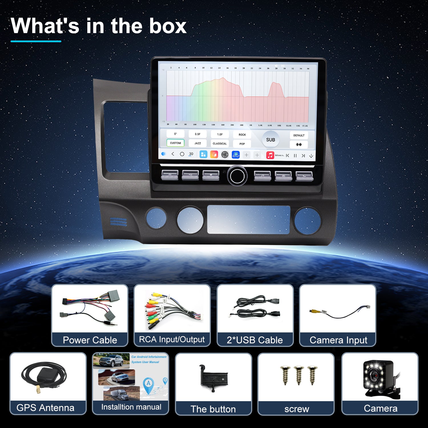 Honda Civic Radio upgrade 2006-2011 CarPlay Stereo Screen - Topdisplay 2006 2007 2008 2009 2010 2011 Replacement Headunit Apple Android Auto Accessories Pantalla Estéreo