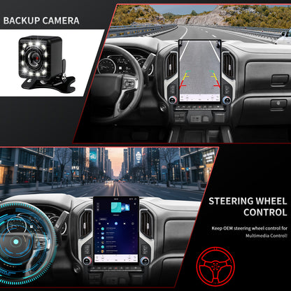 Chevy Silverado Radio upgrade 2019-2023 CarPlay Stereo Screen-Topdisplay 2019 2020 2021 2022 2023 Chevrolet Replacement Headunit Apple Android Auto Accessories Pantalla Estéreo 
