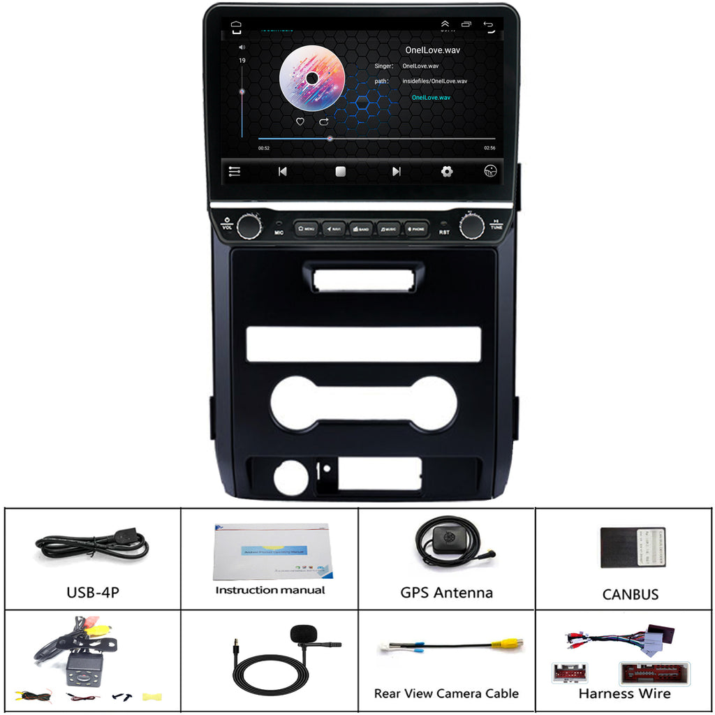 for Ford F150 2013-2014 STX XL Radio upgrade,10.1-inch QLED 8-Core CPU,touch screen Stereo,Wireless CarPlay & Android Auto,Free camera