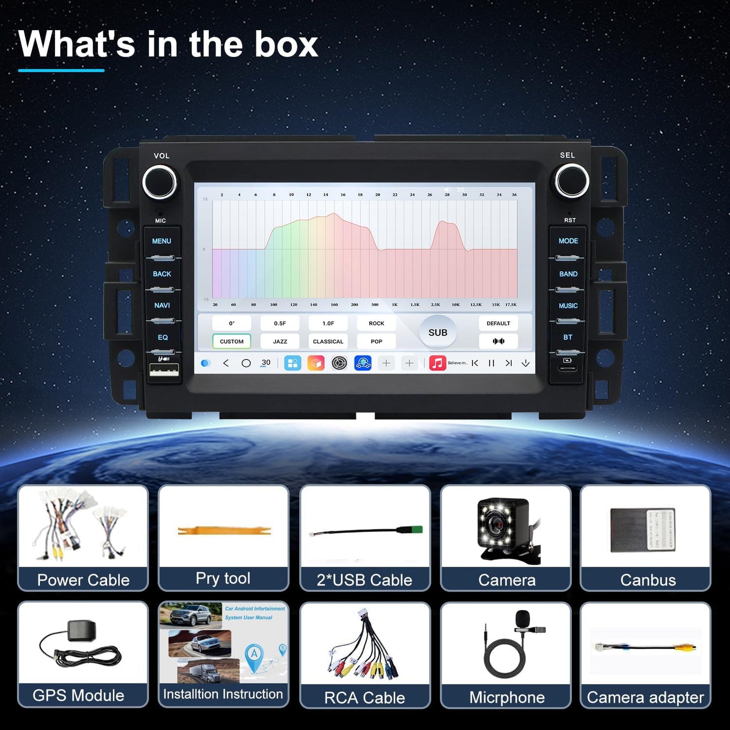 GMC Acadia Radio 2007-2013 Upgrade CarPlay Screen- Topdisplay 2007 2008 2009 2010 2011 2012 2013 Upgrade Stereo Headunit Apple Carplay Android Auto Pantalla Estéreo