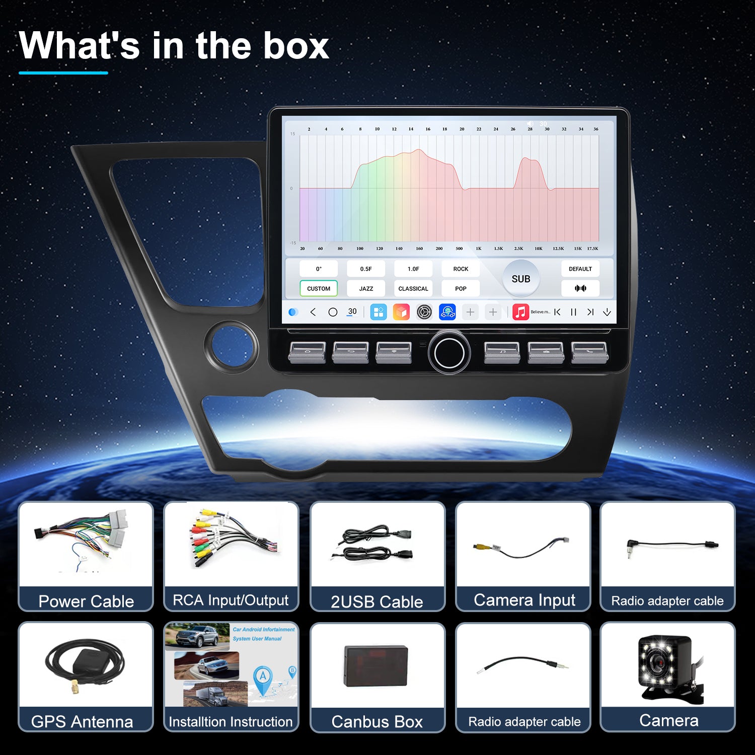 Honda Civic Radio upgrade 2013-2015 CarPlay Stereo Screen - Topdisplay 2013 2014 2015 Replacement Headunit Apple Android Auto Accessories Pantalla Estéreo