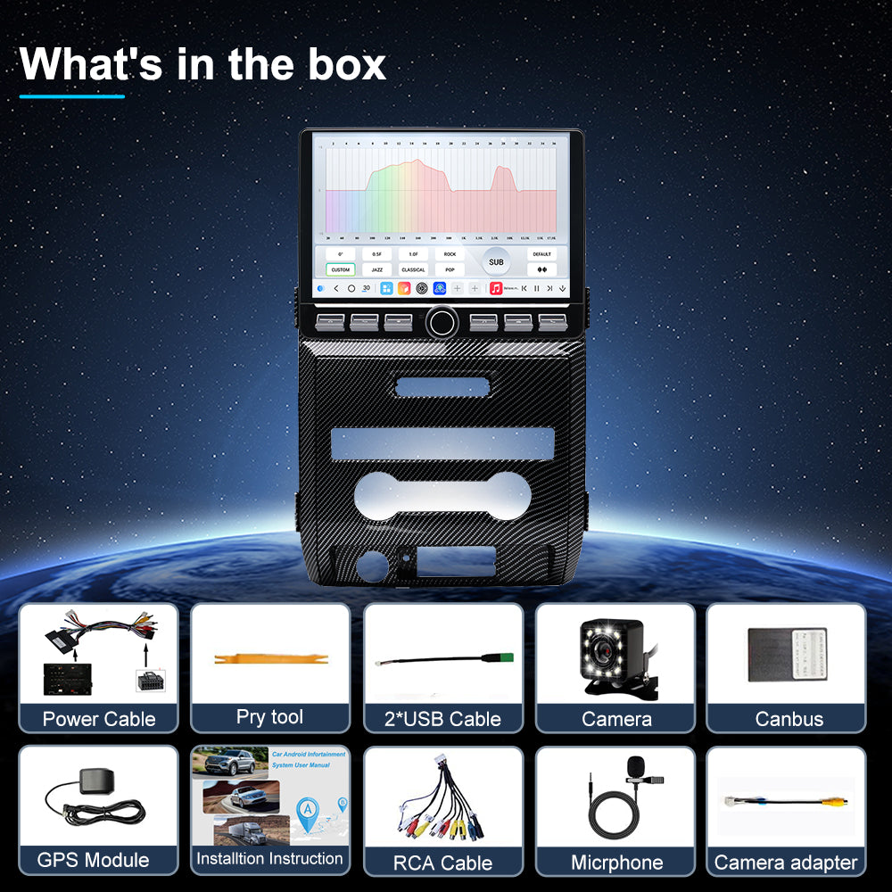 Ford F150 Stereo replacement 2009-2012 CarPlay Radio Screen-Topdisplay 2009 2010 2011 2012 F150 Upgrade Headunit Apple Carplay Android Auto Accessories Pantalla Estéreo