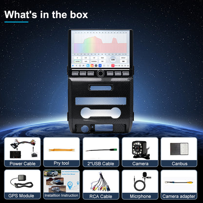 Ford F150 Stereo replacement 2009-2012 CarPlay Radio Screen-Topdisplay 2009 2010 2011 2012 F150 Upgrade Headunit Apple Carplay Android Auto Accessories Pantalla Estéreo