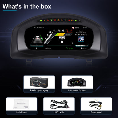 Digital instrument cluster for Volkswagen Tiguan 2010, 2011, 2012, 2013, 2014, 2015, 2016, 2017 with wireless CarPlay