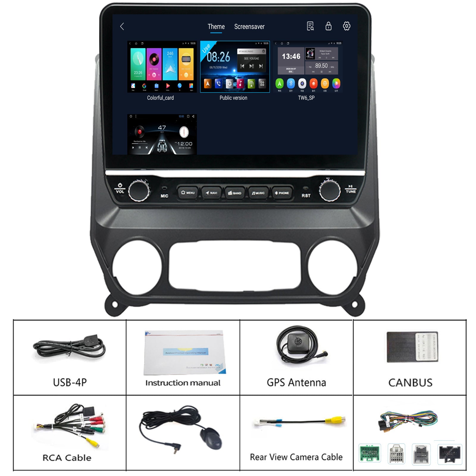 Chevy Silverado Radio upgrade 2014-2018 CarPlay Stereo Screen-Topdisplay 2014 2015 2016 2017 2018  Chevrolet Replacement Headunit Apple Android Auto Accessories Pantalla Estéreo
