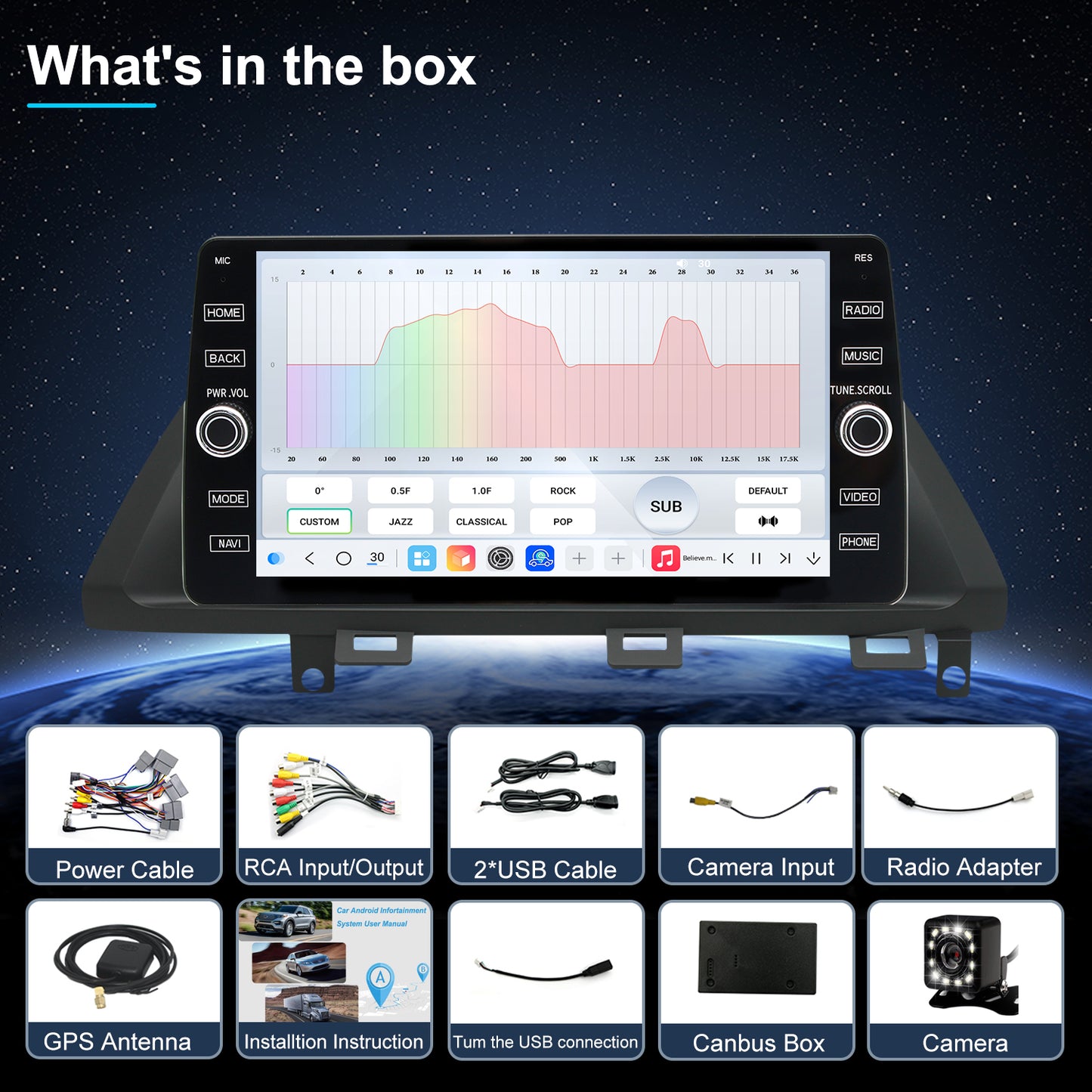 Honda Odyssey Radio upgrade 2004-2010 CarPlay Stereo Screen-Topdisplay 2004 2005 2006 2007 2008 2009 2010 Replacement Headunit Apple Android Auto Accessories Pantalla Estéreo 