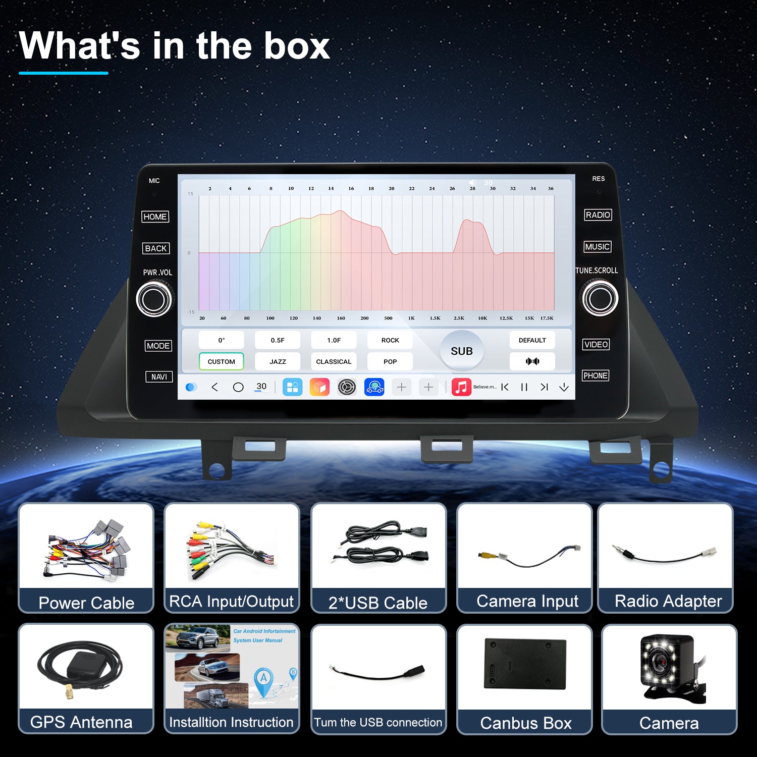 Honda Odyssey Radio upgrade 2004-2010 CarPlay Stereo Screen-Topdisplay 2004 2005 2006 2007 2008 2009 2010 Replacement Headunit Apple Android Auto Accessories Pantalla Estéreo 