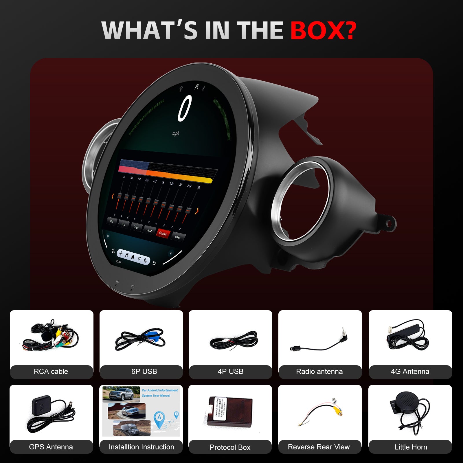 BMW MINI Radio upgrade 2007-2016 CarPlay Stereo Screen - Topdisplay 2007 2008 2009 2010 2011 2012 2013 2014 2015 2016 Replacement Headunit Apple Android Auto Accessories Pantalla Estéreo