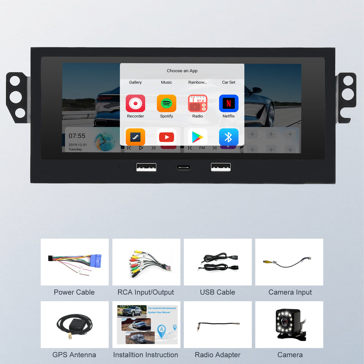 For Chevrolet Chevy Corvette C5 1997-2004 Radio upgrade,6.8-inch QLED  8-Core CPU,touch screen Stereo,Wireless CarPlay & Android Auto，Free camera