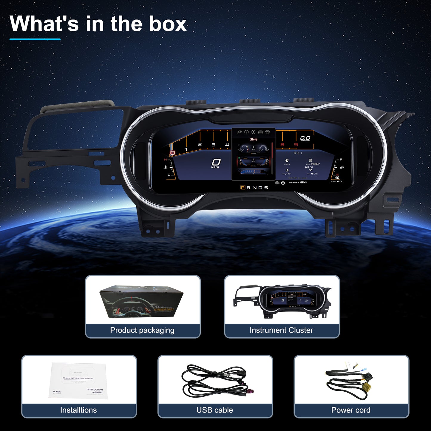 For Ford Mustang 2015-2023 Digital Instrument Cluster,12.3-inch QLED Screen Multiple UI,Wireless carplay,Direct OEM Replacement