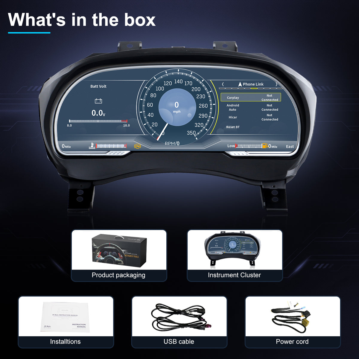 For Cadillac ATS ATS-L 2014-2017 Digital Instrument Cluster, 12.3-inch QLED Screen, Multiple UI, Wireless CarPlay, Direct OEM Replacement