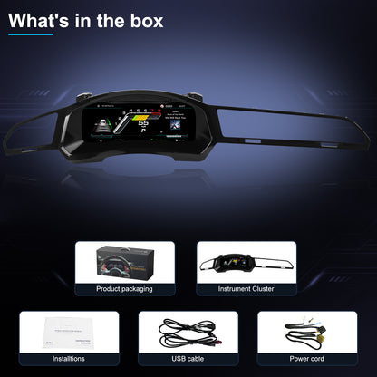 Update Volkswagen Tiguan L 2017, 2018, 2019, 2020, 2021 digital instrument cluster with a 12.3" QLED Screen for with wireless CarPlay and multiple dashboard themes
