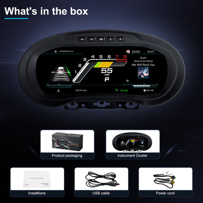 Fit for Volkswagen Polo 2012-2018 10.25-inch QLED digital instrument cluster, digital dashboard upgrade
