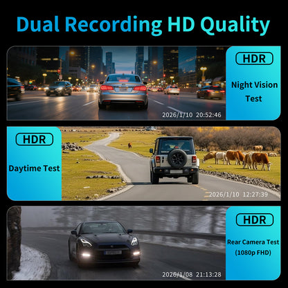 4K Mirror Dash Cam for Ford F150 2011–2025, Front 4K + Rear 1080P Camera, Integrated Replacement OEM Look, Plug & Play, Includes Free 64GB Card